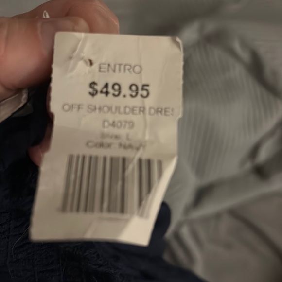 Navy , Off shoulder dress - Picture 1 of 9